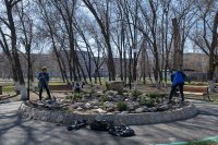 Городской парк готовится к началу летнего сезона *** Саратовская область, город Маркс - апрель 2019 год (marksadm.ru)